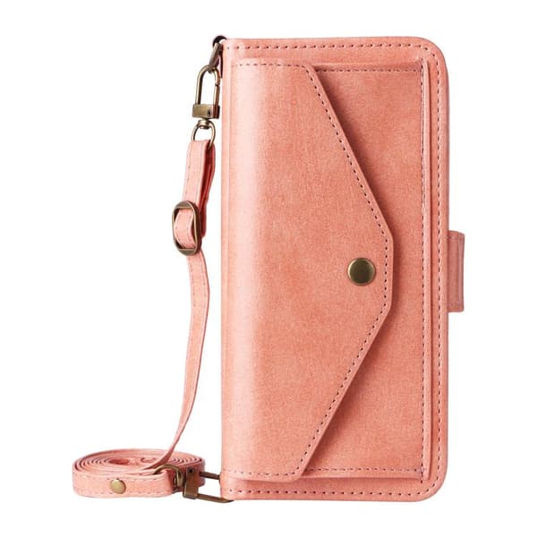 iPhone 18 Pro Max / iPhone 17 Pro Max Skal läderfodral med flera kortfack - nötköttsläder Rosa