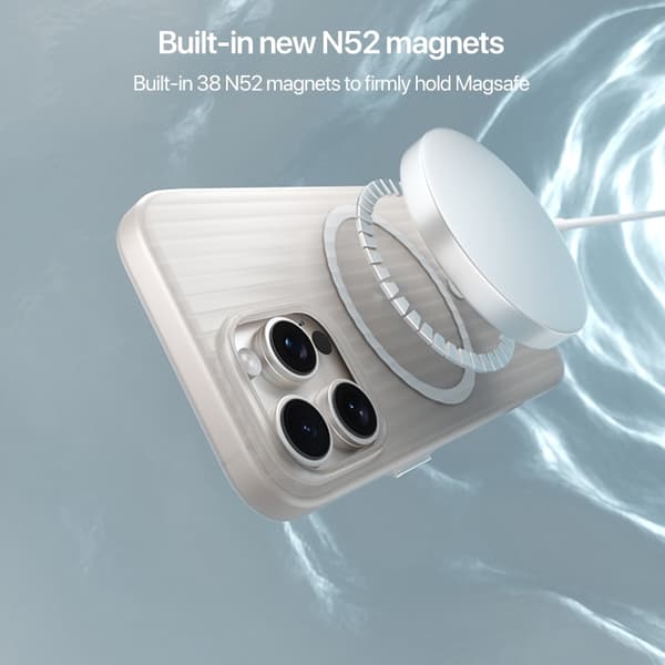 iPhone 16 Pro Max Skal PC med Korrugerad MagSafe Design Vit