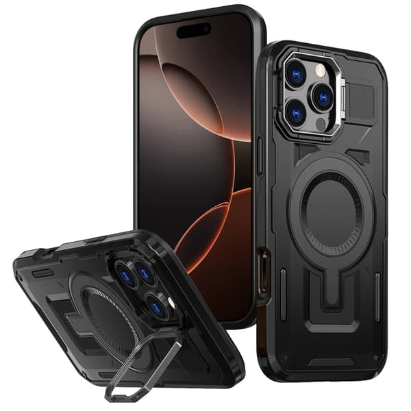 iPhone 16 Pro Max Skal med Shield Hollow Frame och MagSafe Svart