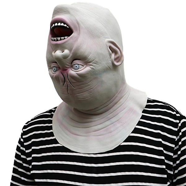Halloween Reverse Old Man Zombie Helhuvud Mask Skrämmande Alien Devil Latex Mask Kostym Party Cosplay Prop