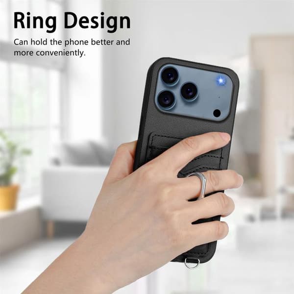 iPhone 18 Pro Max / iPhone 17 Pro Max Skal med R20 Ringkortshållare Svart