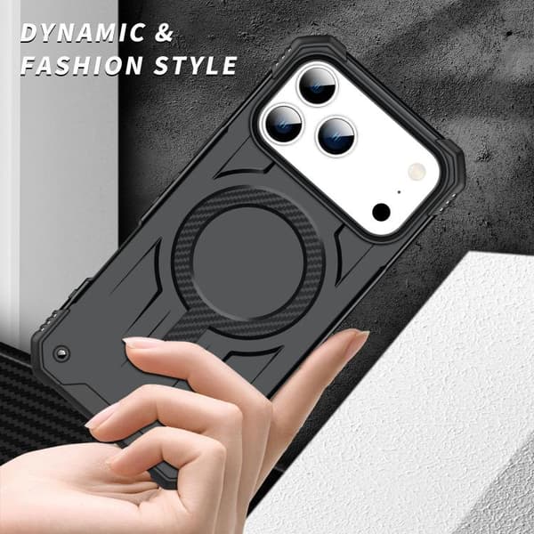 iPhone 18 Pro Max / iPhone 17 Pro Max Skal med MagSafe TPU Hybrid PC Svart