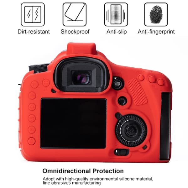 Mjukt silikonfodral för Canon EOS 7D Röd