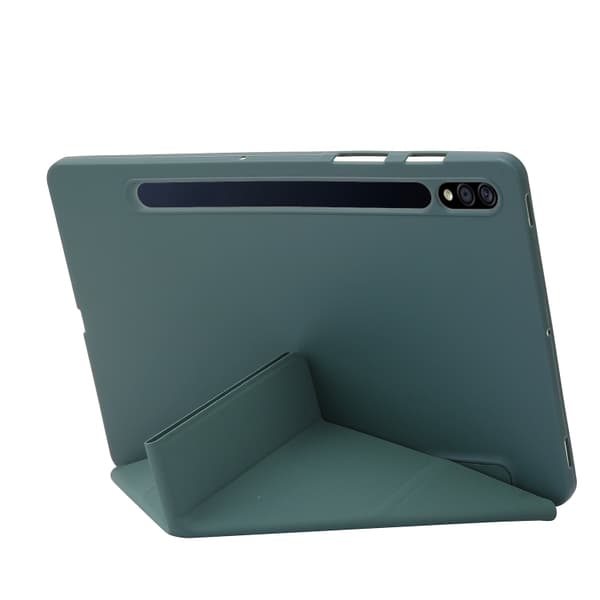 Samsung Galaxy Tab S8+/S7+ Silikonläderfodral Mörkgrön