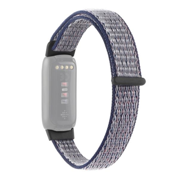 För Fitbit Luxe Nylon Loop Strap Watch Band Blue Grey