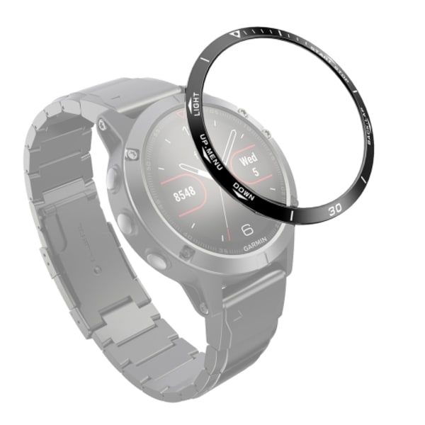 För Garmin Fenix ​​5 Smart Watch Steel Bezel Ring, A Version Black Ring White Letter