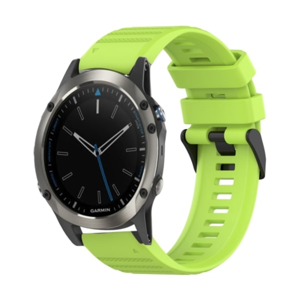 För Garmin Quatix 5 Sapphire 22 mm horisontell textur watch med borttagningsverktyg Lime Green
