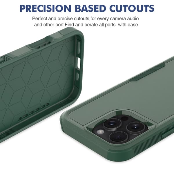 iPhone 16 Pro Max 2 1 PC + TPU Skal Mörkgrön