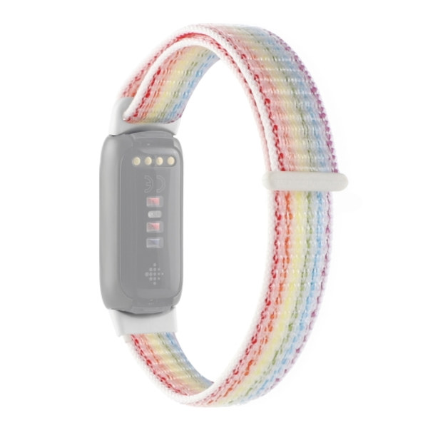 För Fitbit Luxe Nylon Loop Strap Watch Band Rainbow