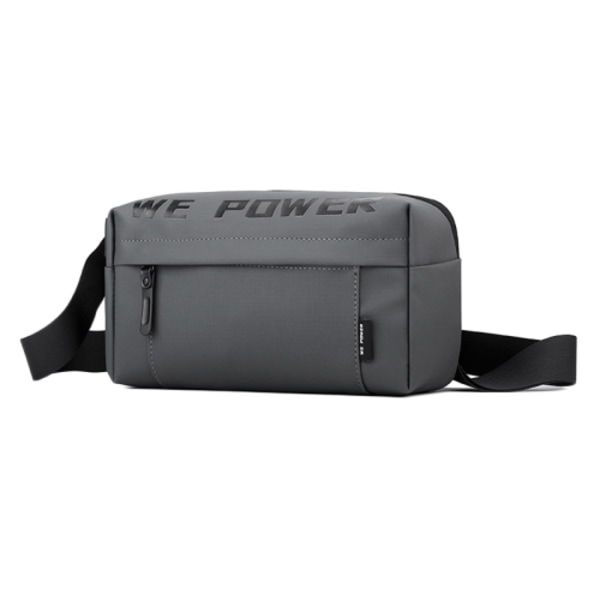 WEPOWER Herr Casual Enkelsidig Axel Crossbody Väska Funktionell Stil Bröstväska Grå