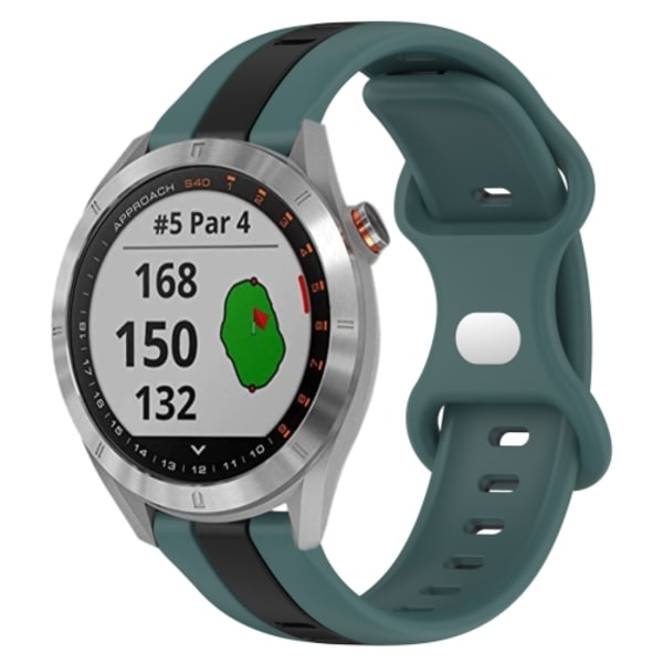 För Garmin Approach S40 20 mm Butterfly Spänne Tvåfärgad watch Green-Black