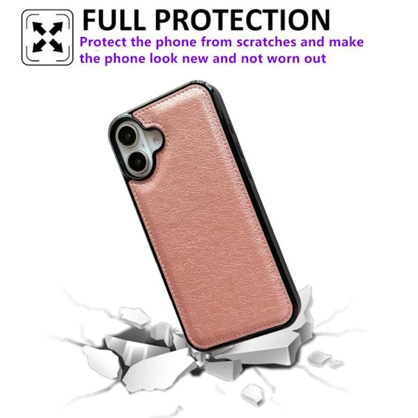 iPhone 17 Skal - Lädertextur Roséguld