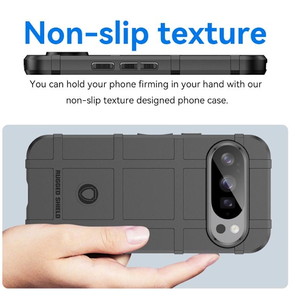 för Pixel 10 Pro Skal - Full Coverage Shockproof TPU Telefonfodral Svart