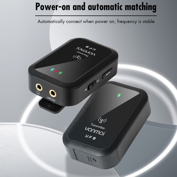 Yanmai UF9 Broadcast Trådlös Lavalier Mikrofon Mini Clip-on Mic