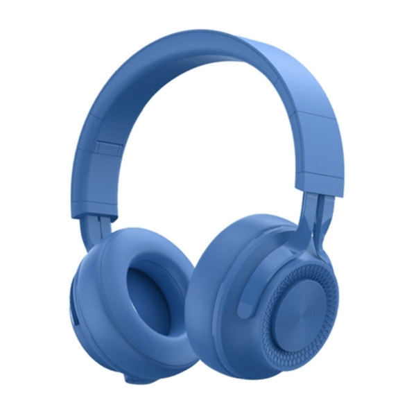 P1 Trådlösa Bluetooth 5.0 Stereo Mjuka Läder Öronmuffar Fällbara Headset Inbyggd Mikrofon för PC / Mobiltelefoner Blå