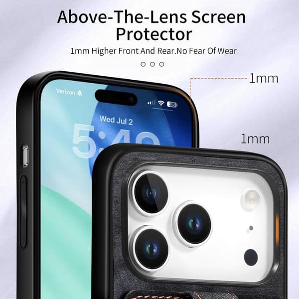 iPhone 18 Pro / iPhone 17 Pro Retro Skinnkänsla Ringkortskal Svart