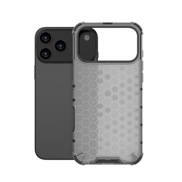 iPhone 18 Pro / iPhone 17 Pro Skal med Honungskombination och Stötskydd Svart