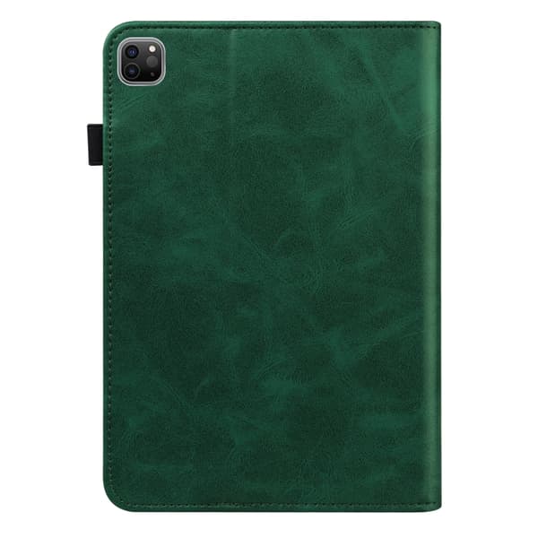 iPad Pro 12.9 2022/2021/2020/2018 Skal - Solid Color Embossed Randigt Läderfodral Grön