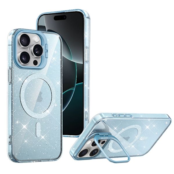 iPhone 16 Pro Max Shiny Shield MagSafe Linshållare Skal Blå