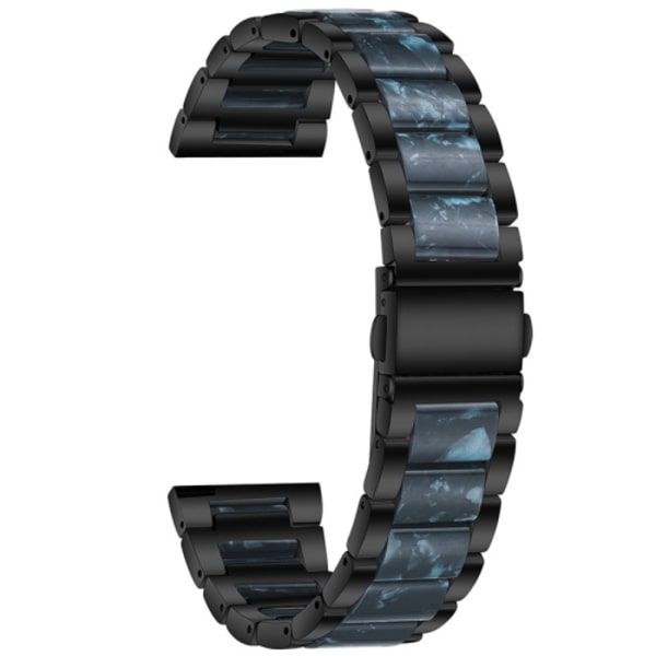 För Huawei Watch 3/3 Pro/Garmin Venu 2 22mm Universal 3-pärlor i rostfritt stål + watch i harts Black-Ink
