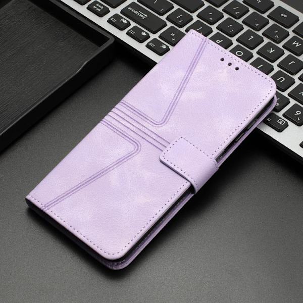 Redmi Note 14 Pro 4G - Triangulär Solid Färg Läder fodral Purpur