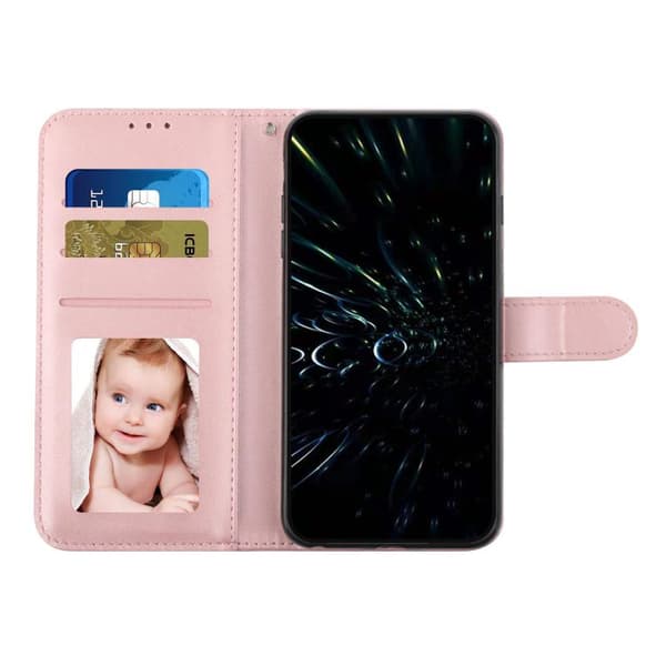 iPhone 18 Pro / iPhone 17 Pro Skal läderfodral - kalvskinn med spänne Roséguld