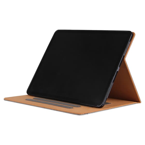 iPad Pro 13 2024 Skal med Solid Färg och Metallspänne i Läder Grå