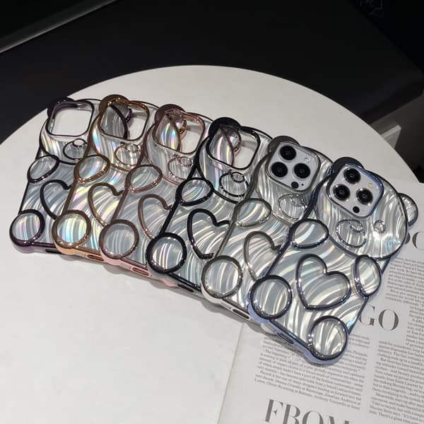 iPhone 16 Pro Bärformad Prägling Elektropläterad Laser TPU Skal Silver