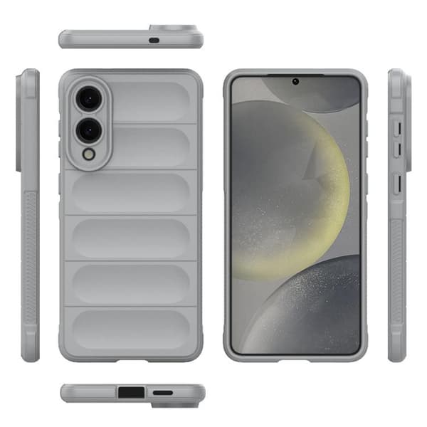 Samsung Galaxy S25 Edge 5G Skal Magic Shield TPU + Flanell Grå