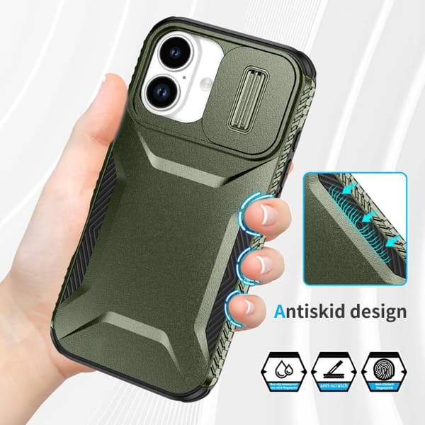iPhone 17 Skal med Glidande Camshield Alpingrön