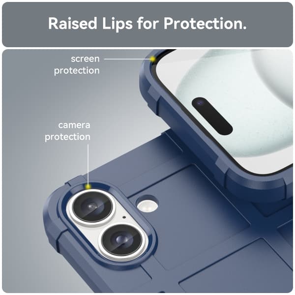iPhone 16 Pro Full Coverage Shockproof TPU Skal - Hållbar och Skyddande Mobilskal Blå