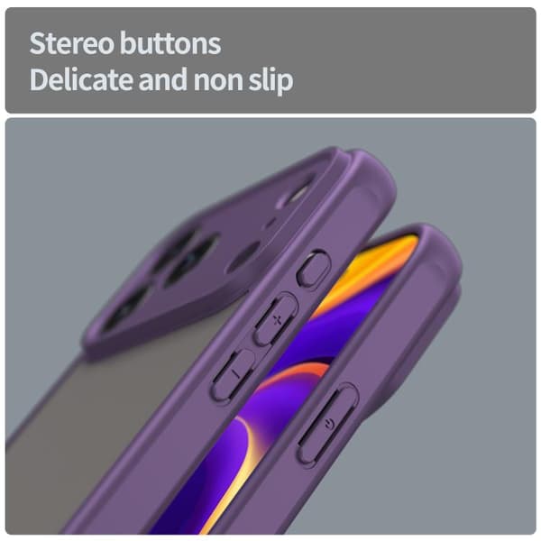 iPhone 18 Pro Max / iPhone 17 Pro Max Dun Series TPU Hybrid PC Frostad Skal Purpur