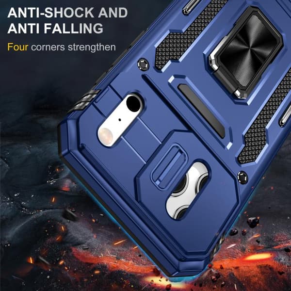 iPhone 18 Pro / iPhone 17 Pro Skal med Armor PC + TPU Kameraskydd Marinblå