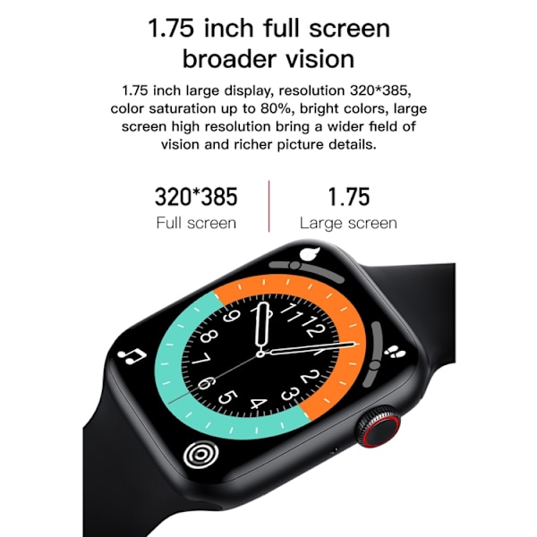 T500+ 1,75 tums IPS-skärm IP67 Vattentät Smart Watch Blå