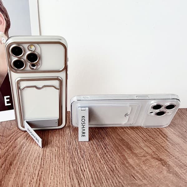 iPhone 16 Pro Electropläterad Kortväska TPU Skal Transparent