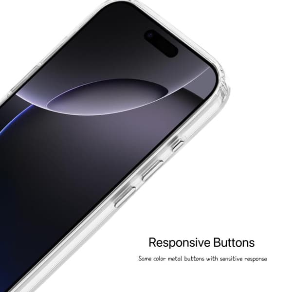 iPhone 16 Pro Max Skal - Hög Transparens TPU Hybrid PC MagSafe Magnetisk Telefonfodral Vit