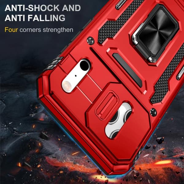iPhone 18 Pro Max / iPhone 17 Pro Max Skal med Armor PC + TPU Kameraskydd Röd