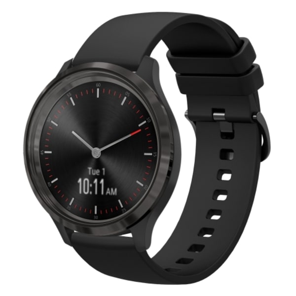 För Garmin Vivomove 3 20mm enfärgad mjukt watch Black