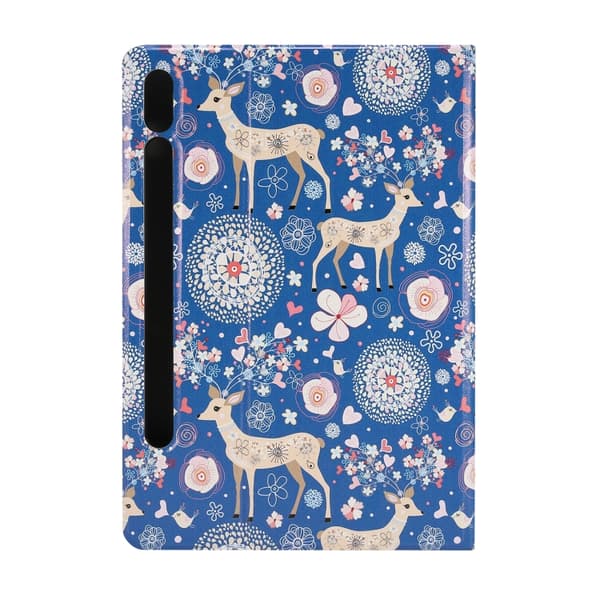Samsung Galaxy Tab S8/S7 Smartfodral med målat pennfack Blå älg