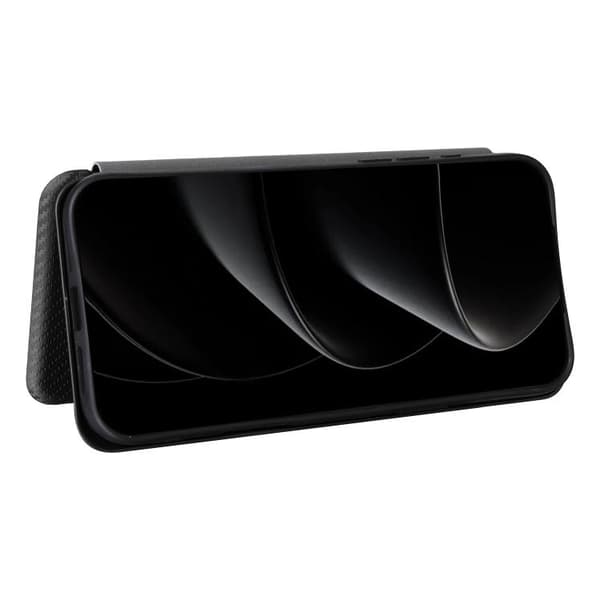 iPhone 18 Pro Max / iPhone 17 Pro Max Skal läderfodral med kolfibertextur Svart