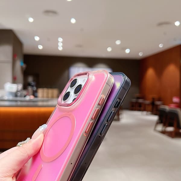 iPhone 17 Pro Max Skal med Handledsrem - Bright Shadow Magsafe Missfärgning Rosa