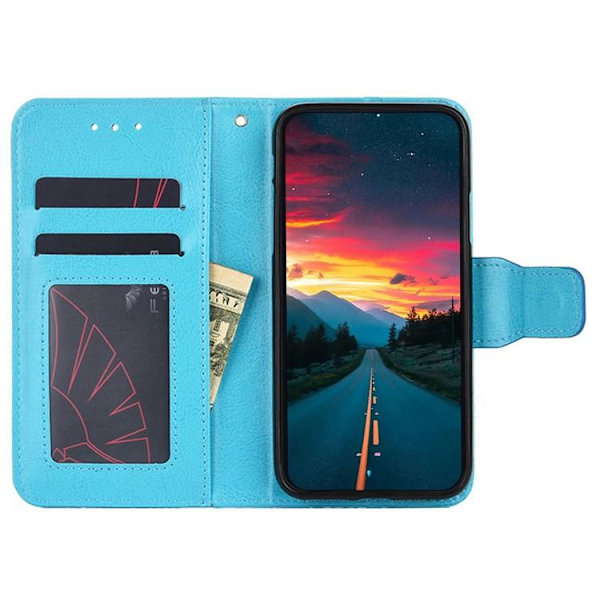 Redmi Note 14 4G - Kristalltextur Läderfodral Himmelsblå