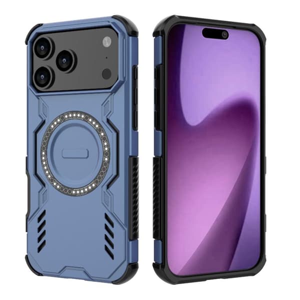 iPhone 18 Pro / iPhone 17 Pro Skal med Butterfly Armor MagSafe Magnetring och Stötskydd Blå