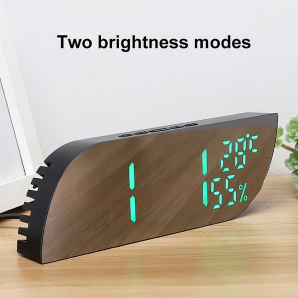 LED Digital Display Klocka Multifunktionell Tyst Temperatur/Hygrometer Väckarklocka(Vit)