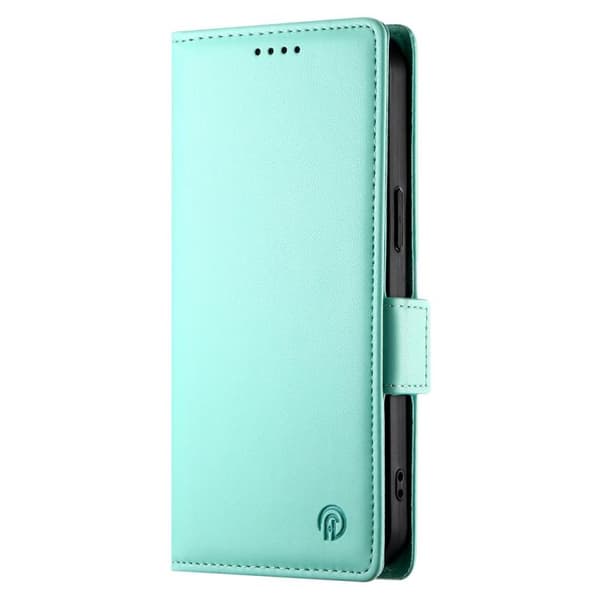 iPhone 18 Pro Max / iPhone 17 Pro Max Skal läderfodral med sidobuckle - magnetisk frostad läder Mintgrön