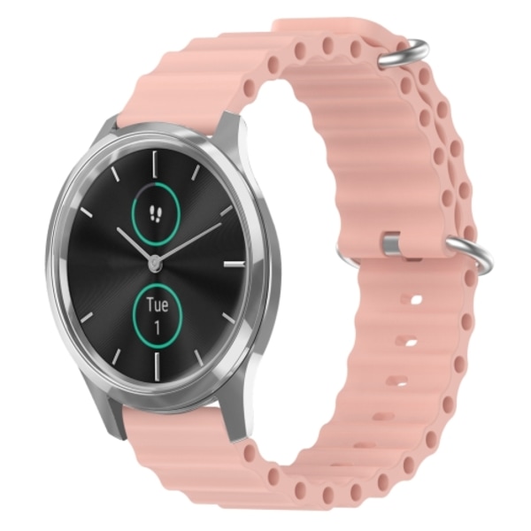För Garminmove Luxe 20mm Ocean Style Silikon Solid Color Watch Band Pink