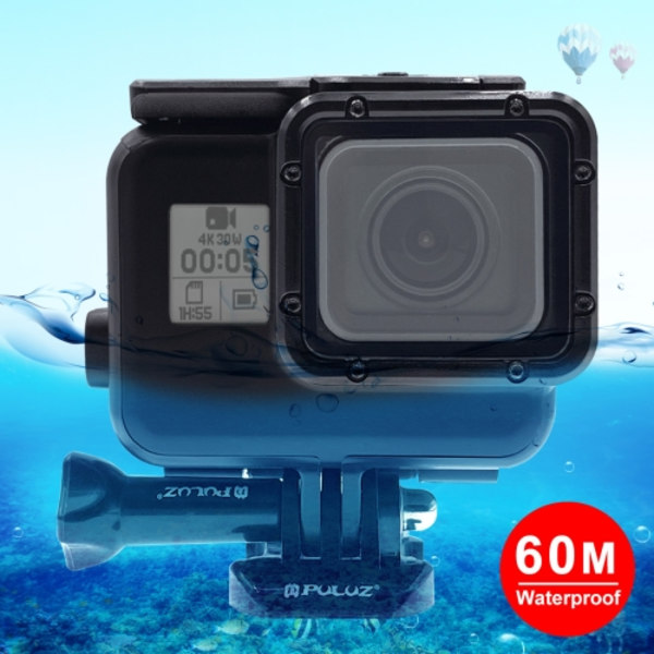 60m Vattentätt Hus Skyddande Fodral för GoPro HERO (2018) / HERO7 Black /6 /5, med Spänne Basfäste & Skruv, Behöver Inte Ta Bort Objektiv