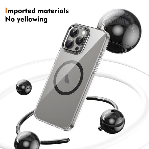iPhone 16 Pro Max Ice Feel HD Transparent MagSafe PC Full Coverage Skal Svart