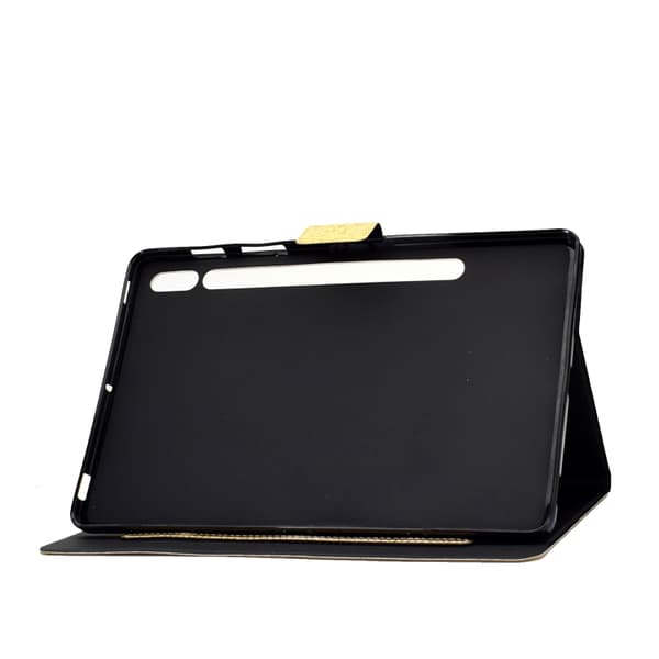 Samsung Galaxy Tab S8/S7 Smart Läderfodral med Glittrande Varnish Gul