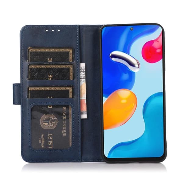 Redmi K80 / K80 Pro - Mobilfodral i Ko-Läder med Textur Blå